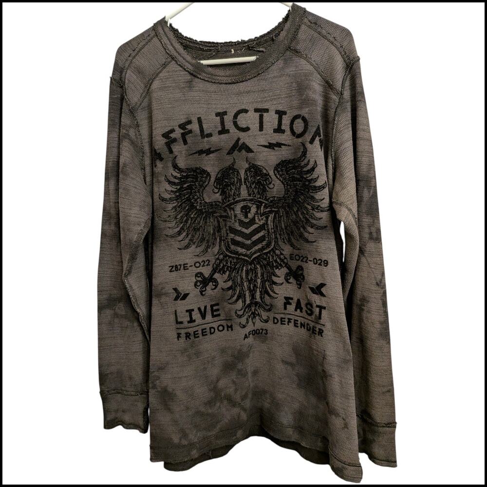 New AFFLICTION Los Angeles Cooper Relaxed Boot Dark Wash Denim Jeans Men's 31"